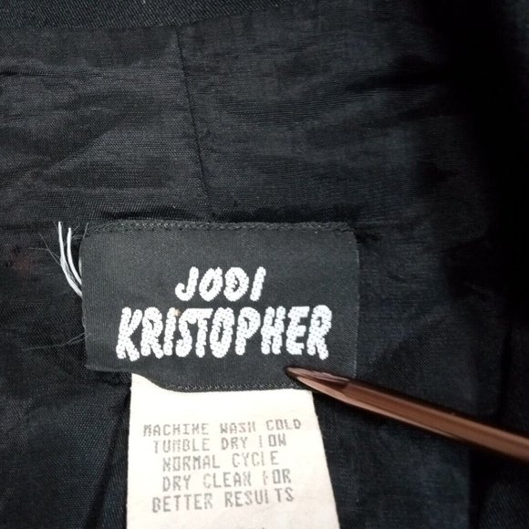 Vintage Jodi Kristopher Womens Blazer Black Suit Jacket Single Breasted‎ 1/2 - Picture 10 of 11